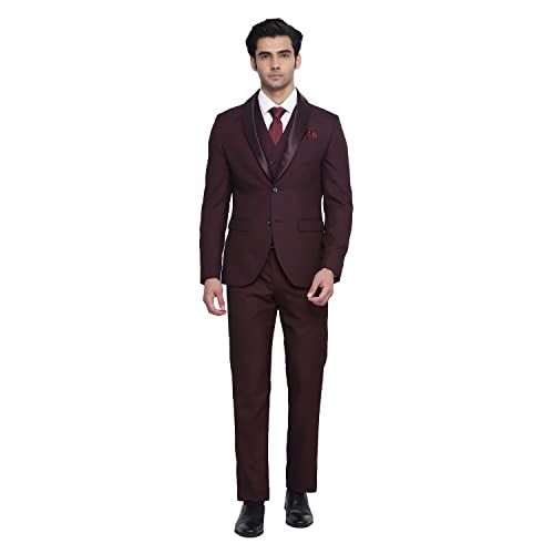 blackberrys Hildo 6X Check Suits in Wine(Size: 36)