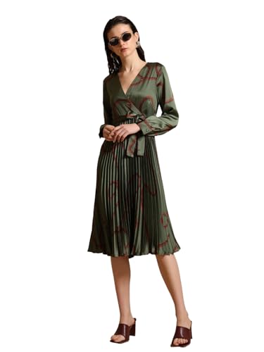 Kazo Yana Printed Midi Dress Olive