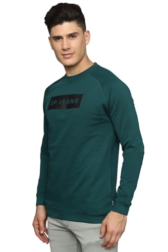 Louis Philippe Men Casual Green Graphic Print Sweatshirt
