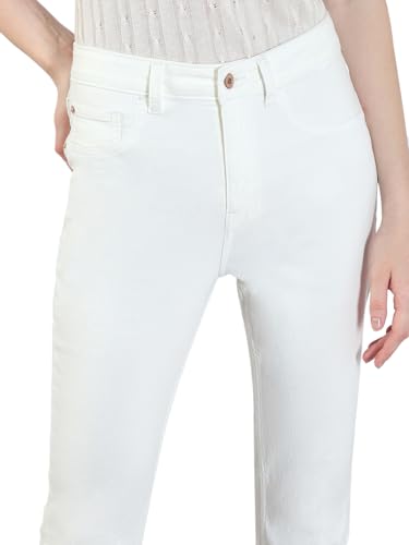 VERO MODA Women's Bootcut Fit High Rise White Jeans