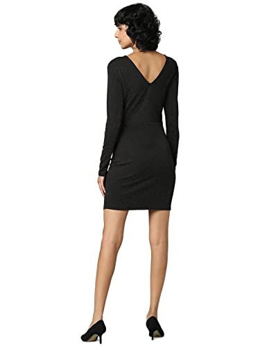 Only Women's Polyester Blend Bodycon Above The Knee Dress (231085101- Black_S)