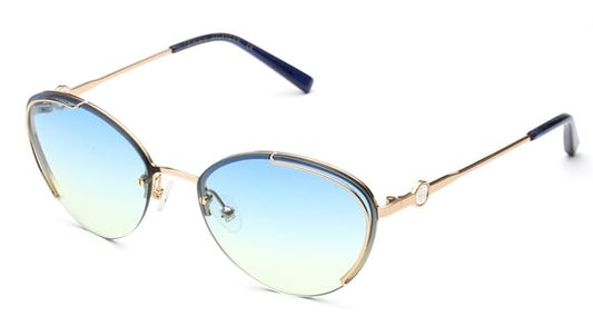Tommy Hilfiger Women's Cat Eye Gold-Blue Sunglasses TH2626 C5
