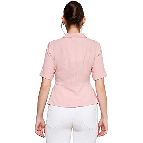 AND Women's Regular Fit Blouse (EE23AB035TLR_Peach XL)