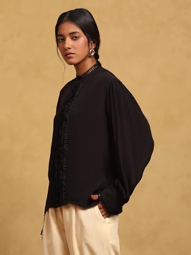Ritu Kumar Black Full Sleeves Solid Shirt