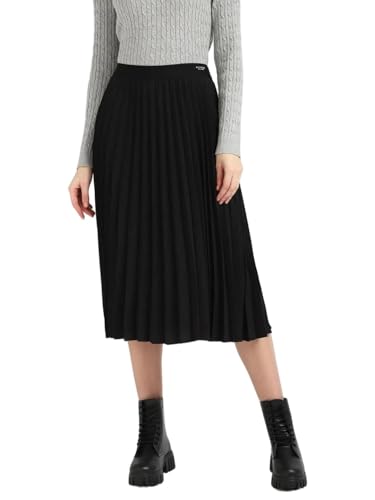 Regular Fit Solid High Rise Skirt