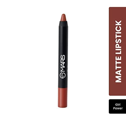 MARS Long Lasting Crayon Lipstick up to 12 Hours Stay | Matte Finish | Waterproof | Won't Smudge Won't Budge Lip Crayon (3.5 gm) (10-Girl Power)