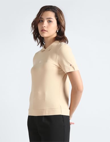 Tommy Hilfiger Womens Beige Color T-Shirt (XS)