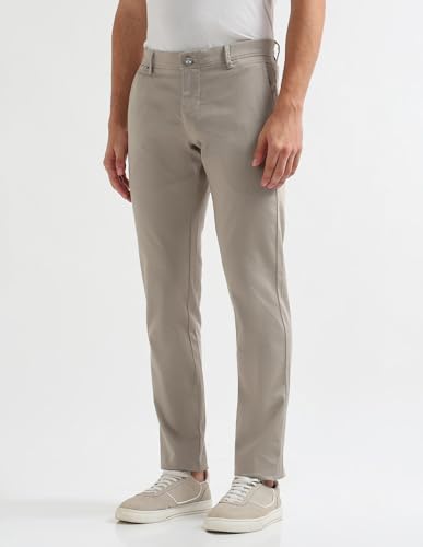 Arrow Sports Men's Slim Casual Pants (ASAKTR2557_Beige