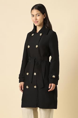Women Black Solid Casual Jacket