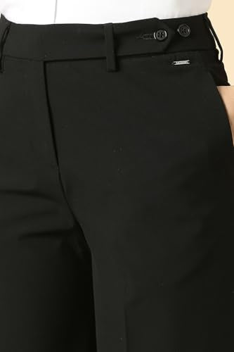Women Black Solid Formal Trousers
