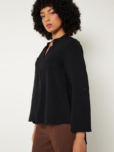 Women Textured Blouse (Black_L)