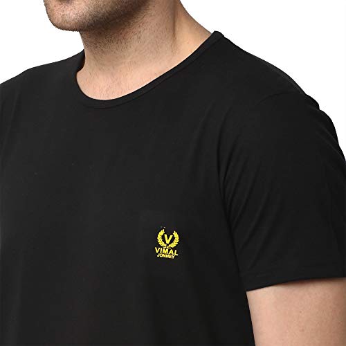 Mack JONNEY Cotton Blend Night Suit Co-ord Set for Men with Round Neck Half Sleeve T-Shirt and Track Pant-T_BLK_D1_PRT_4MLG_02-XL