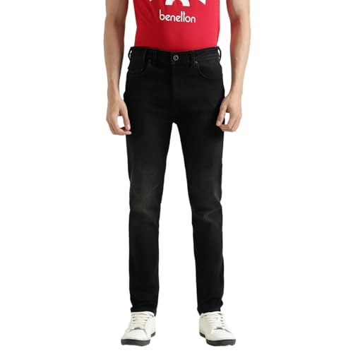 United Colors of Benetton Men's Low Crotch Jeans (25A4KNJE1328I901_Black