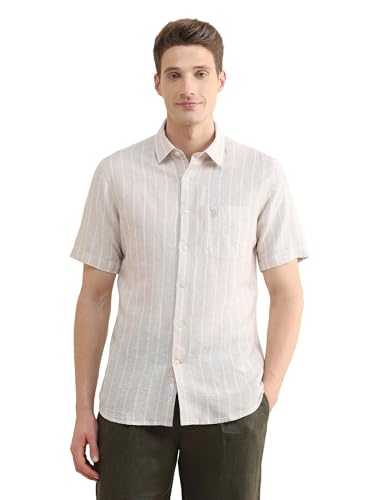 U.S.Polo Association Men's Vertical Striped Regular Fit Shirt