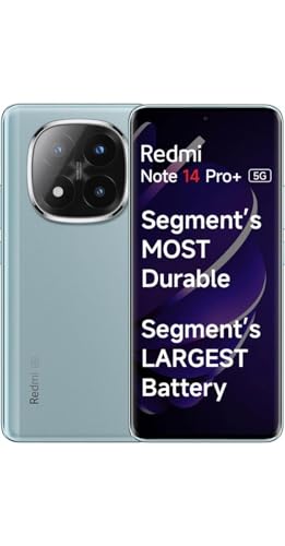 Radmi Note 14 Pro+ 5G (Spectre Blue, 8GB RAM+ 256GB Storage) | Snapdragon 7s Gen 3 Processor | AMOLED Display | Dual Nano-SIM | 6200mAh Battery