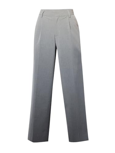 ONLY Women Solid Straight Fit Casual Grey Pants