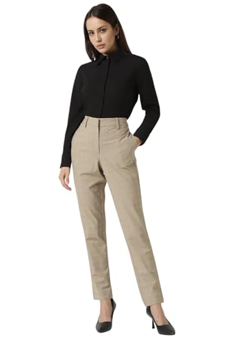 Van Heusen Women's Regular Casual Pants (VWTFCRGB821761_Beige