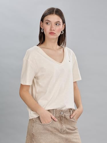 Women Beige Printed Tshirts