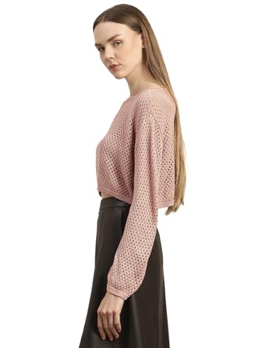 VERO MODA Women's Viscose Round Neck Sweater Ash Rose
