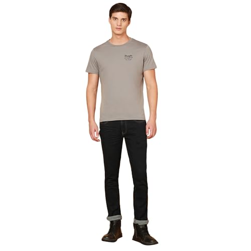 Wrangler Men's Solid Regular Fit Shirt (WMTS007131_Grey