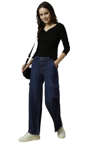 Women Navy Regular Fit Light Wash Jeans