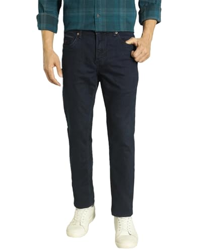 Indian Terrain Men Solid Dark Blue Jeans