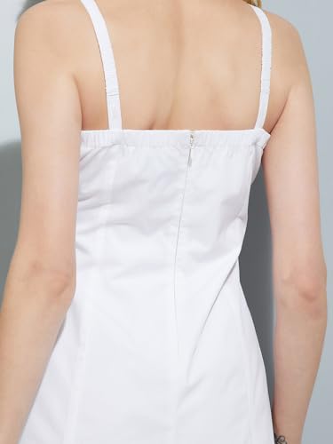 Max Women's Pure Cotton A-Line Midi Dress (SANT11_Ivory