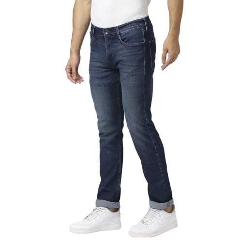 Pepe Jeans Men's Mid Rise Slim Fit Jeans Dark Indigo