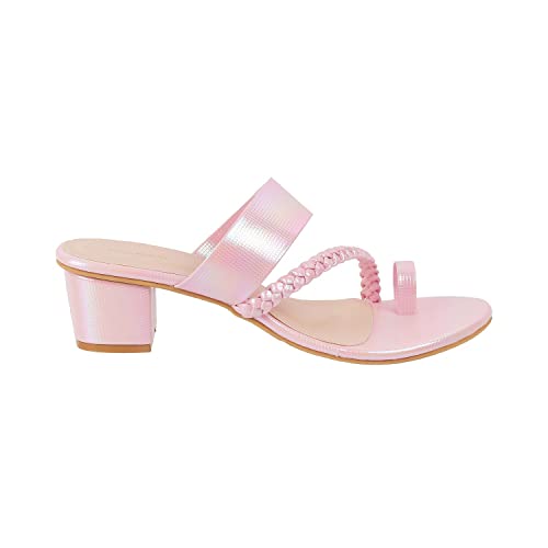 Walkway Women Pink Block Heel Sandal UK/7 EU/40 (32-171)