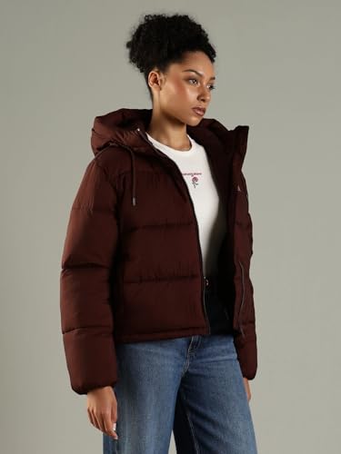 Tommy Hilfiger Women's A-Line Coat (F25JWOT039_Brown_M)