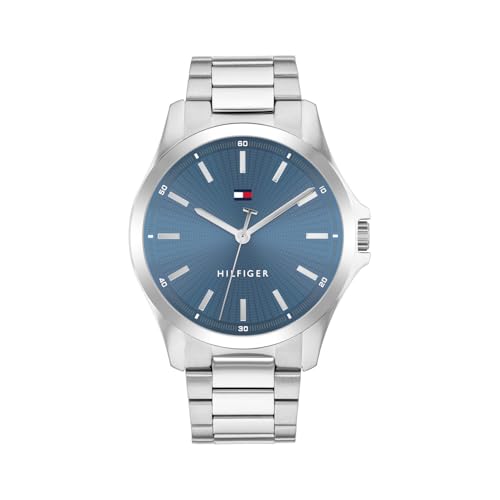 Tommy Hilfiger Quartz Analog with Blue Dial Silver Stainless Steel Strap Watch for Men - TH1710670