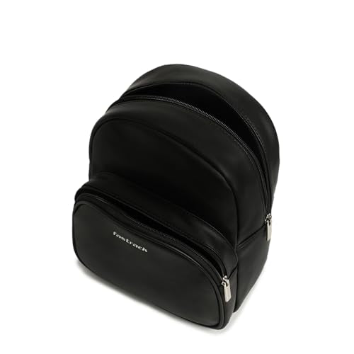 Fastrack Ivory Black 2 Compartment College Backpack For Women, Girls & Ladies | Stylish And Trendy Backpack | Everyday Backpack For College And Office Use