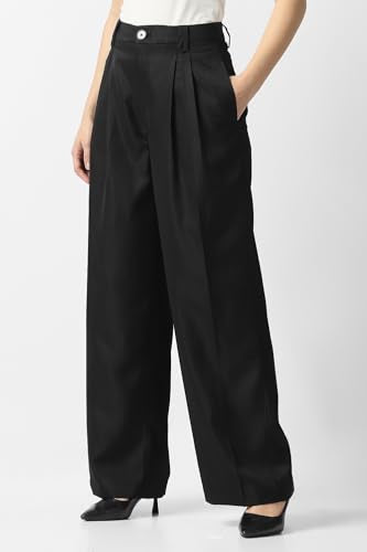 Van Heusen Women's Regular Casual Pants (VWTPFRGF952684_Black