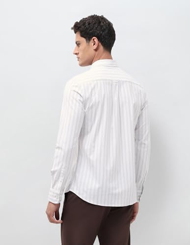 U.S.Polo Association Men's Vertical Striped Oxford Shirt (USSHT3399_Khaki_44)