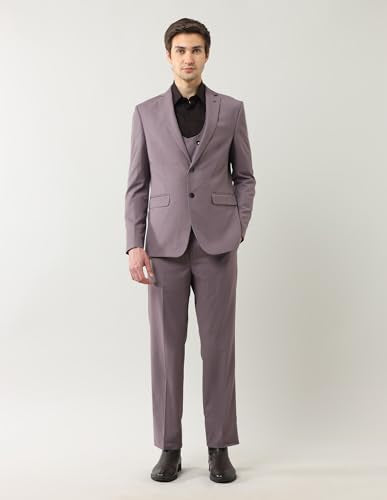 Arrow Men's Polyester Business Suit Pants Set (ARAJSU5567_Light Purple