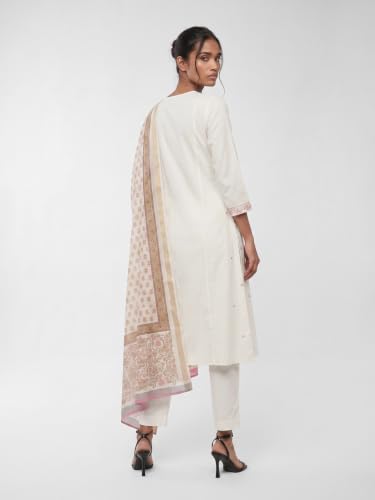 Max Women Embroidered A-line Kurta Set (White_M)