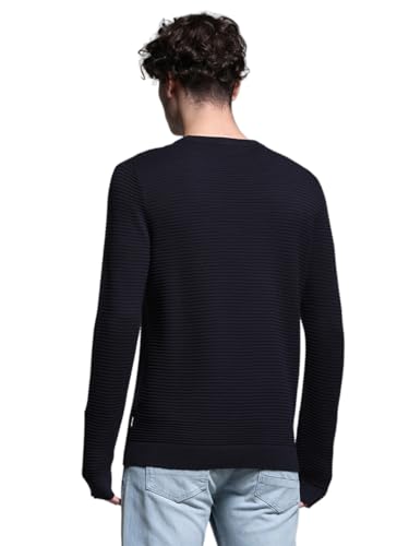 Jack & Jones Men Slim Fit Navy Blue Sweater