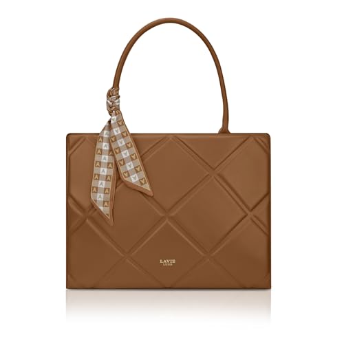 Lavie Luxe Women's Quare25 Medium Debossed Satchel Handbag for Women | Satchel Bag for Work | Ladies purse | Stylish Shoulder Bag | Gift for Women