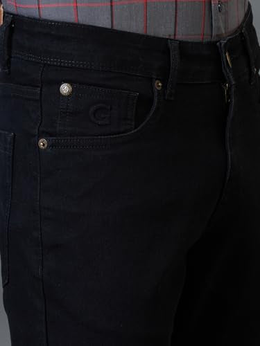Giordano Men Signature Black Cotton Straight Fit Mid-Rise Jeans