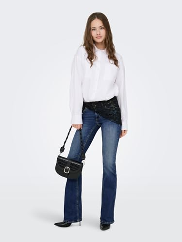 ONLY Women's Low Rise Flared Jeans Medium Blue Denim