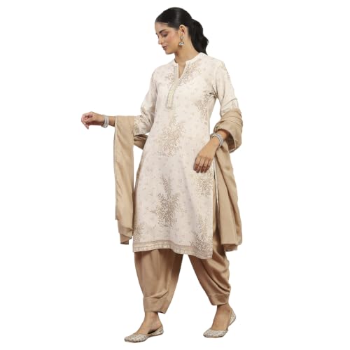 Rangriti Rayon Printed Straight Festive Kurta With Salwar And Dupatta