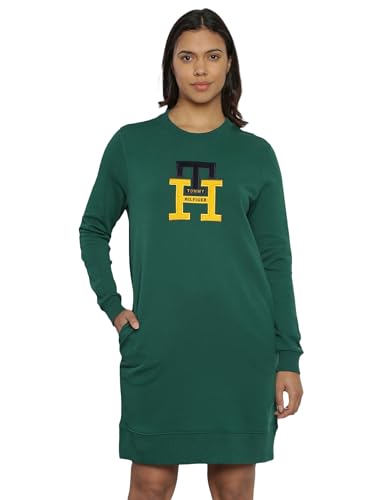 Tommy Hilfiger women's Cotton Classic above The Knee Casual Dress (F23HWDR006 Green