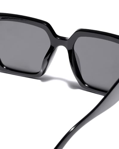 Carlton London Black Toned with Black Polarized Lens Oversized Sunglasses