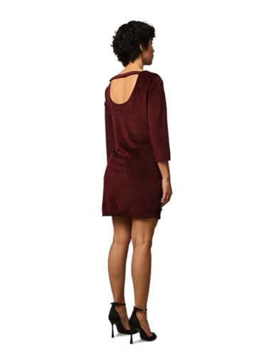 ONLY Women's Fitted Maroon Dress