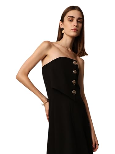 ONLY Women's Fit and Flare Black Dress