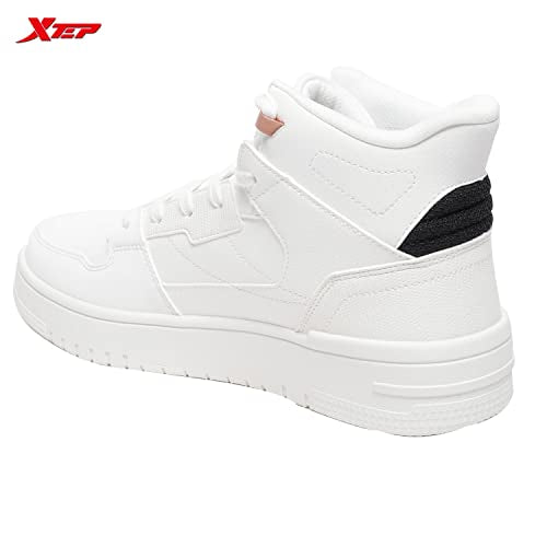 XTEP Women's White Classic High Top Lightweight Skateboarding Shoes (2 UK)