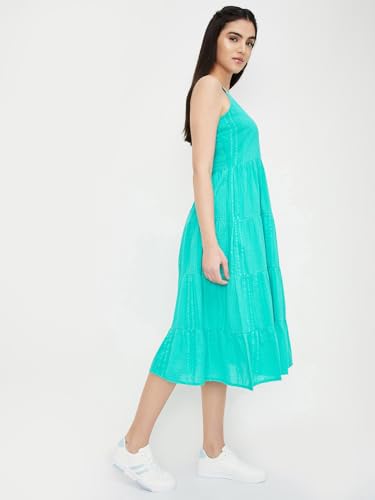 Max Women's Cotton Classic Midi Dress (Aqua)