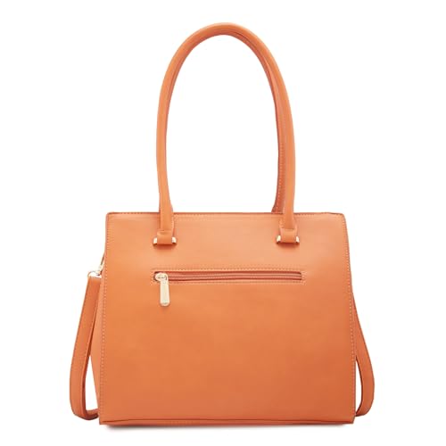 Caprese Dakota Satchel, Terra-Medium | Sleek & Versatile Shoulder Bag for Women with Multiple Compartments | Perfect for Office & Daily Essentials