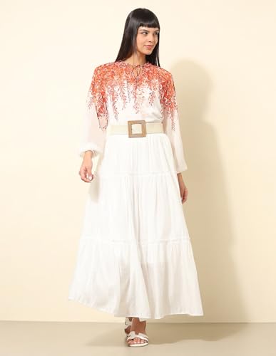 U.S. POLO ASSN. Floral Printed Top (UWSS25TOP238_Orange_M)