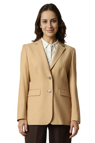 Allen Solly Women's Blazer (AHBZERGPZ50905_Beige